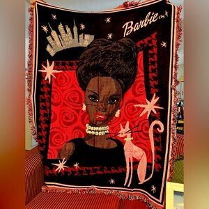 Vintage African American Barbie Trow Blanket